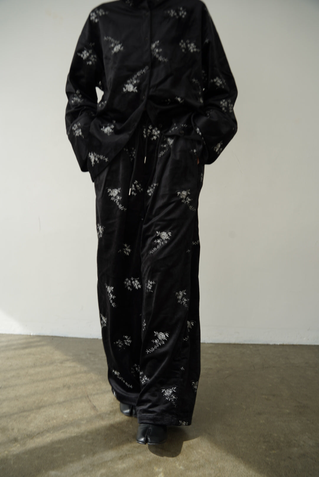 Velours flower pattern Pants