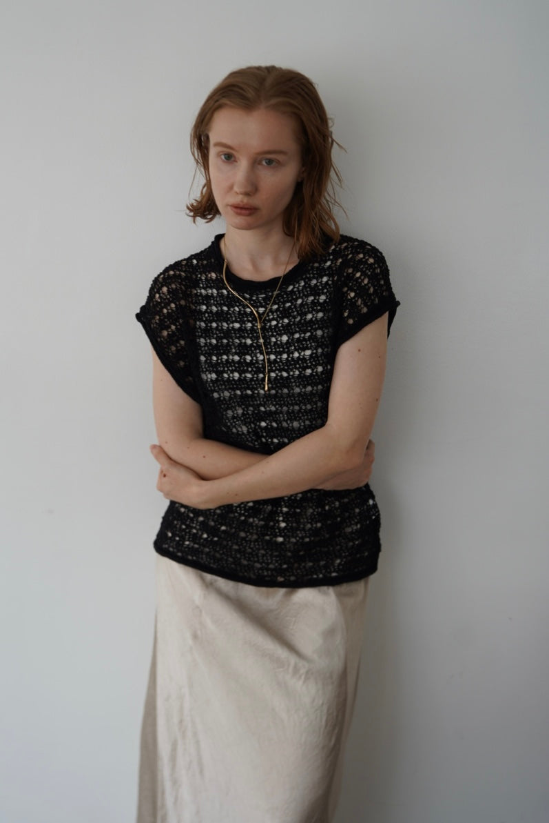 Openwork knit top