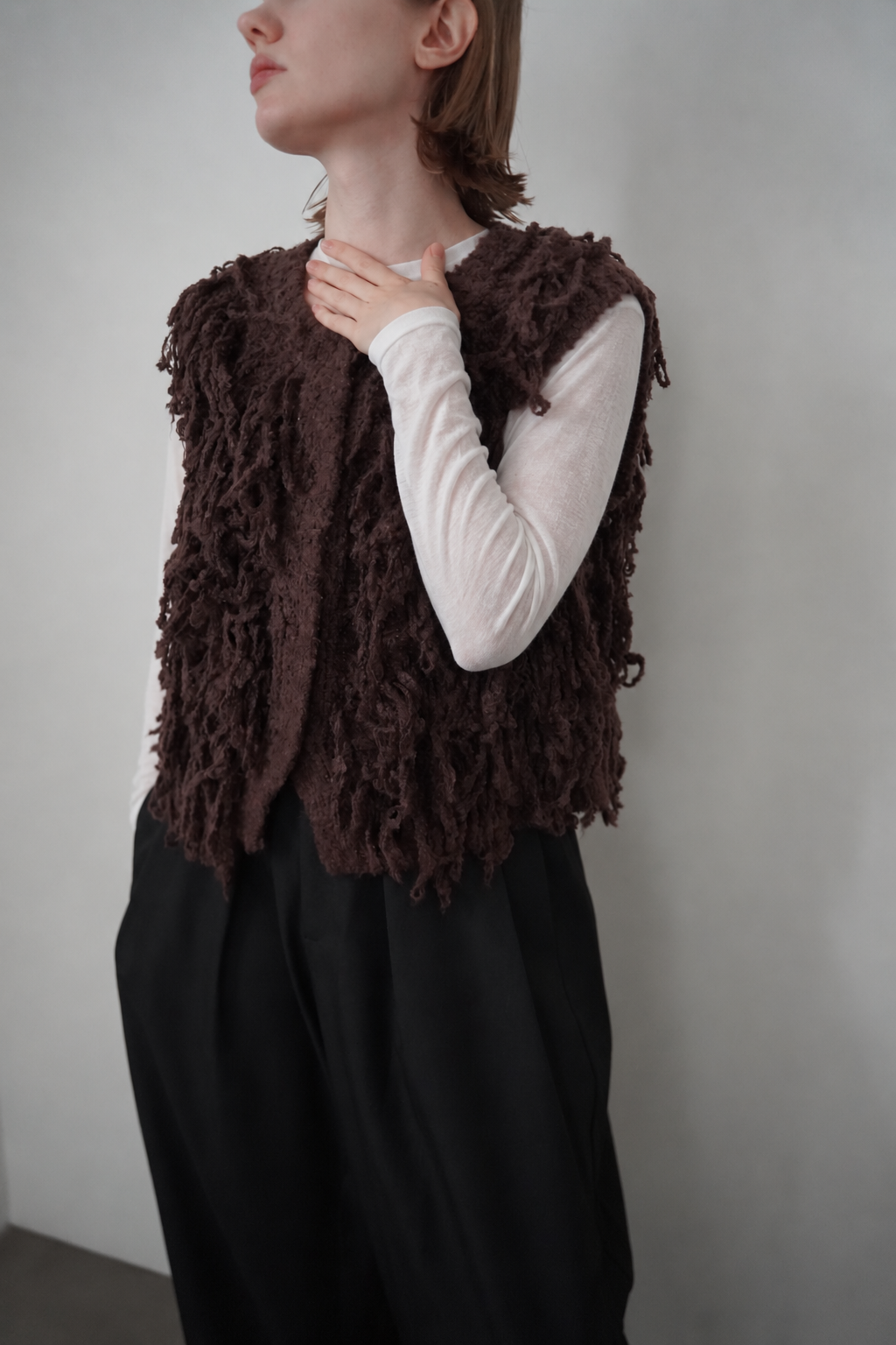 Boucle fringe vest