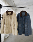 Corduroy Collar Two-Tone Jacket