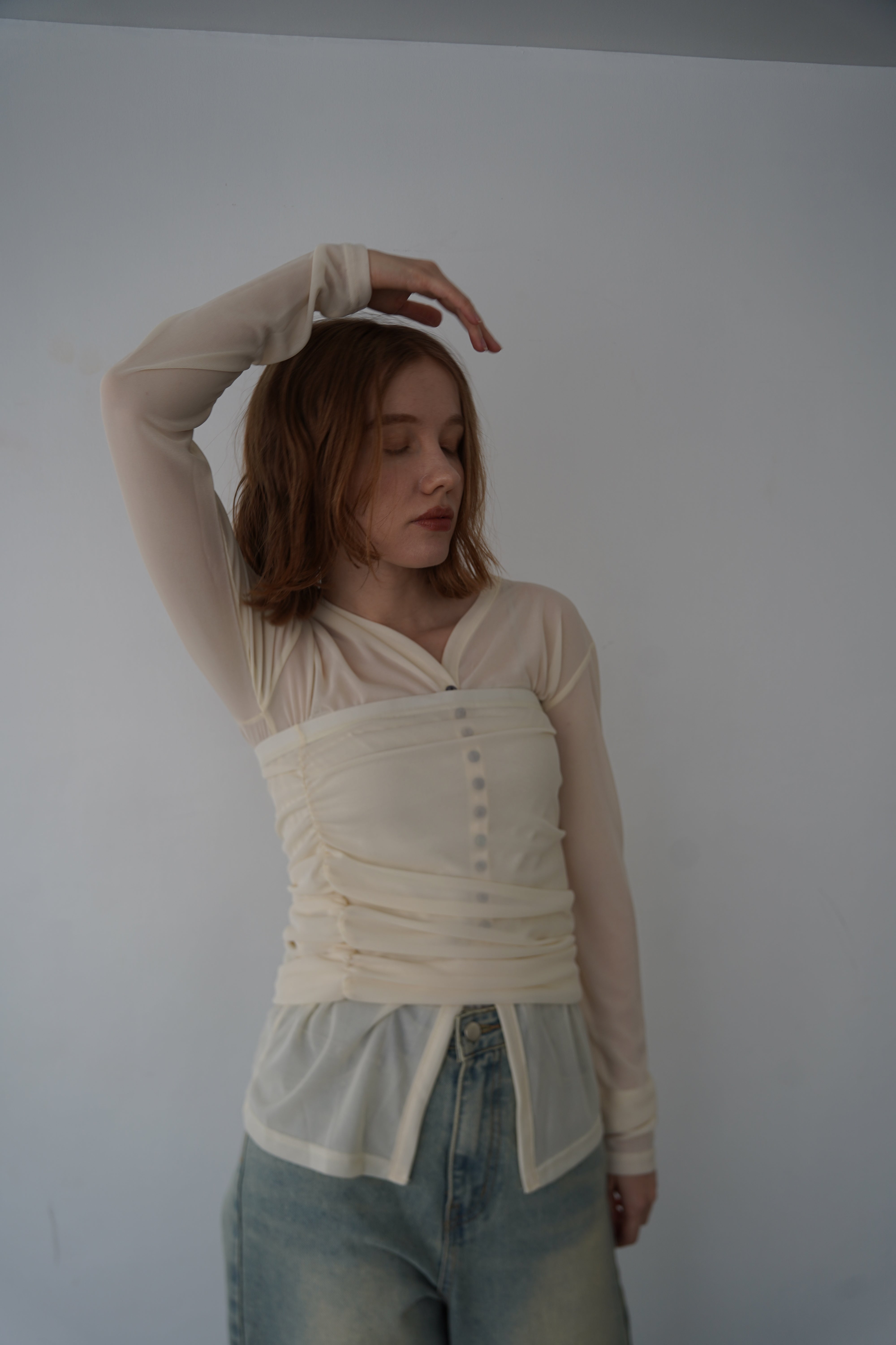 【新品未使用】WELINOA UNBALANCE TUCK TOP ホワイト Tops – WELINOA
