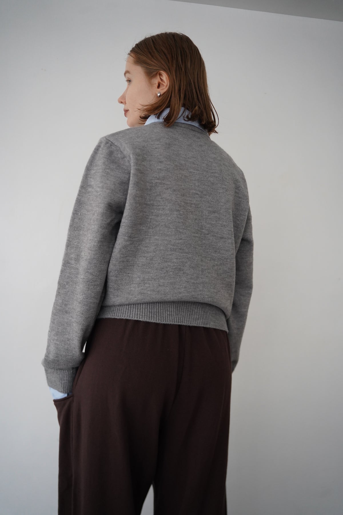 Shirt docking knit cardigan