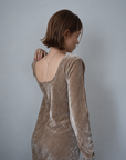 Velours back open one-piece