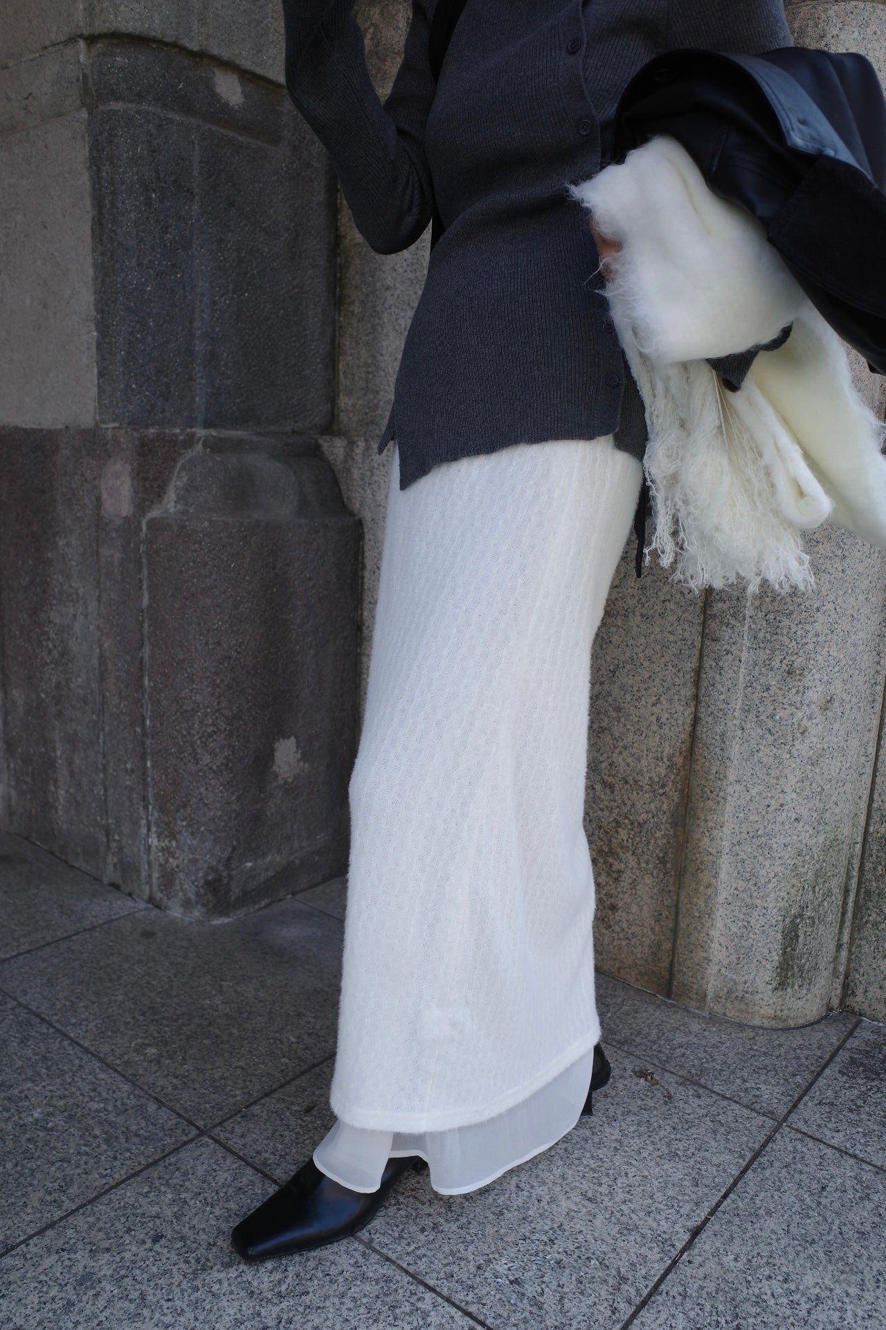 Alpaca layered skirt