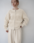 Low Gauge Texture Zip Cardigan