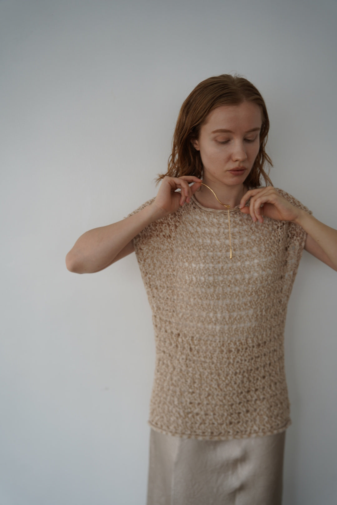 Openwork knit top