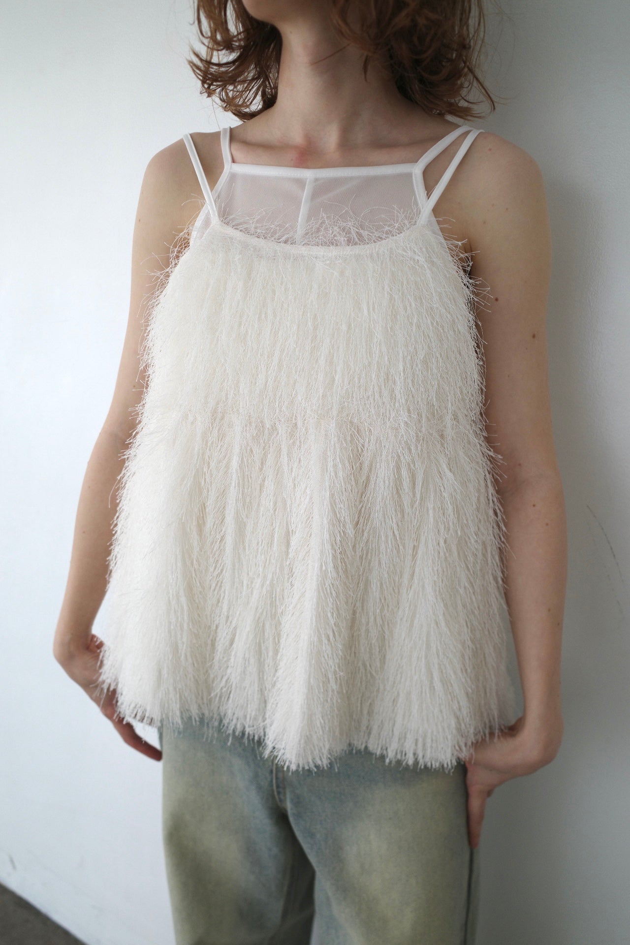 Front ribbon shaggy top