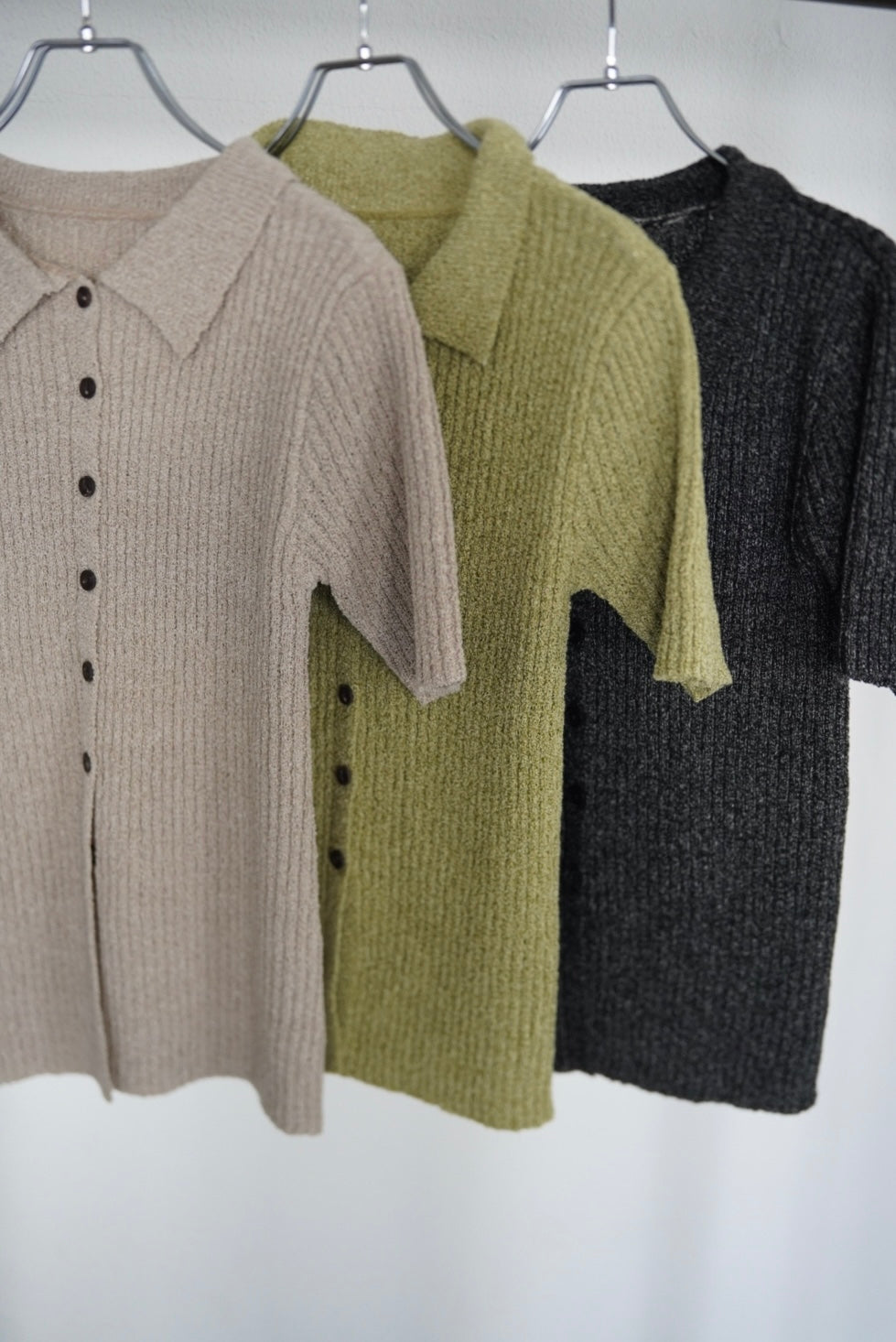 Bouclé knit polo
