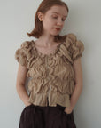 Shirring  puff volume tops