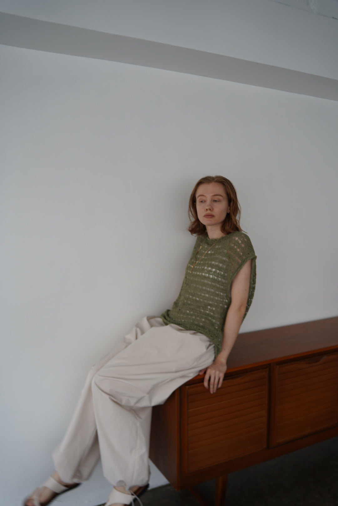 Openwork knit top