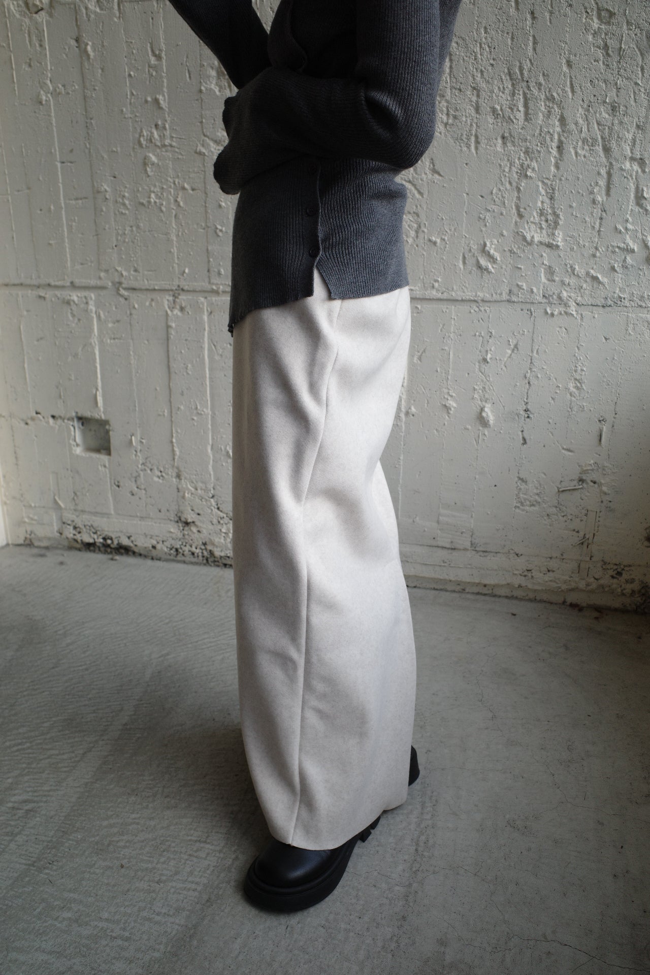 Wool soft long skirt
