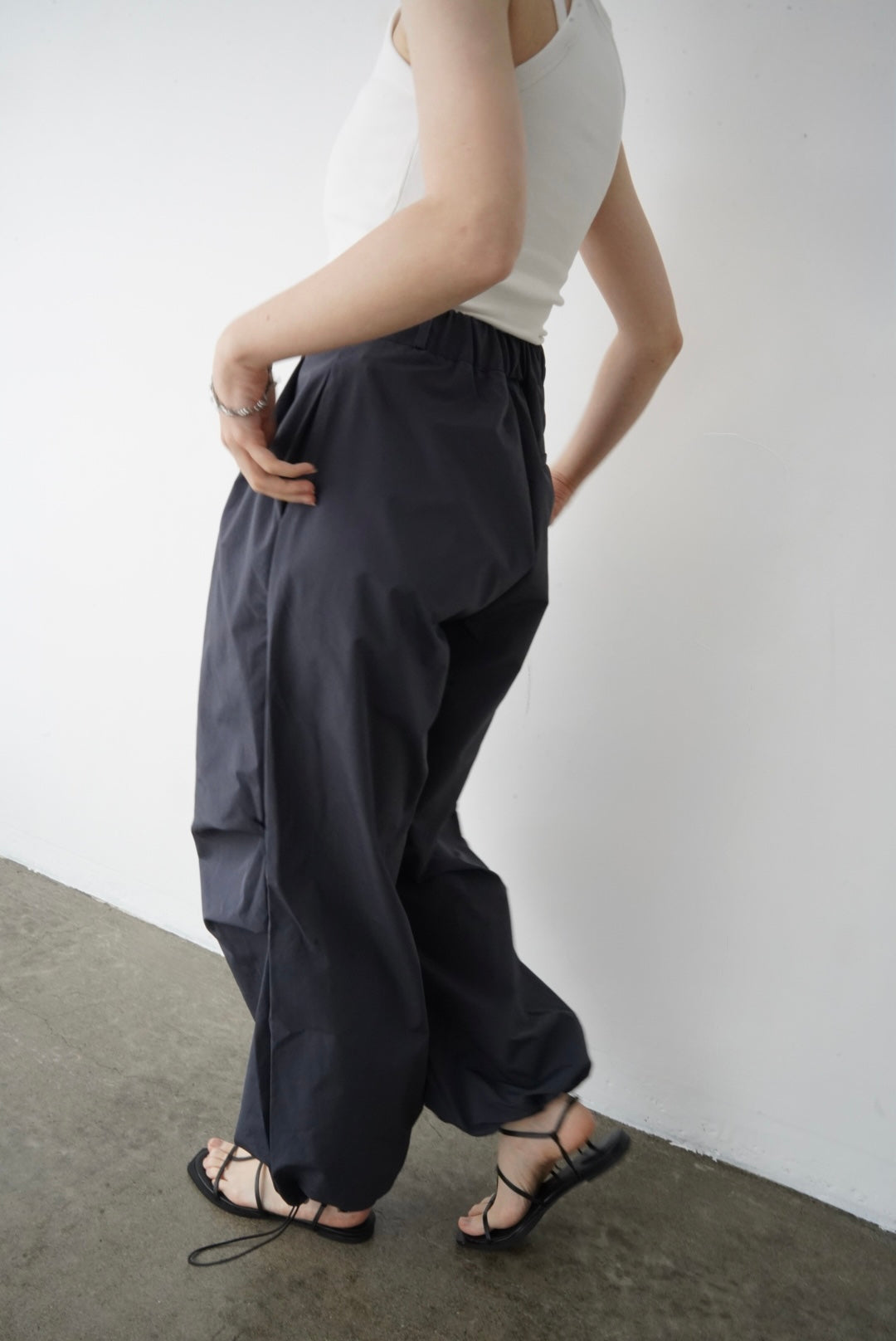 Water repellent parachute pants