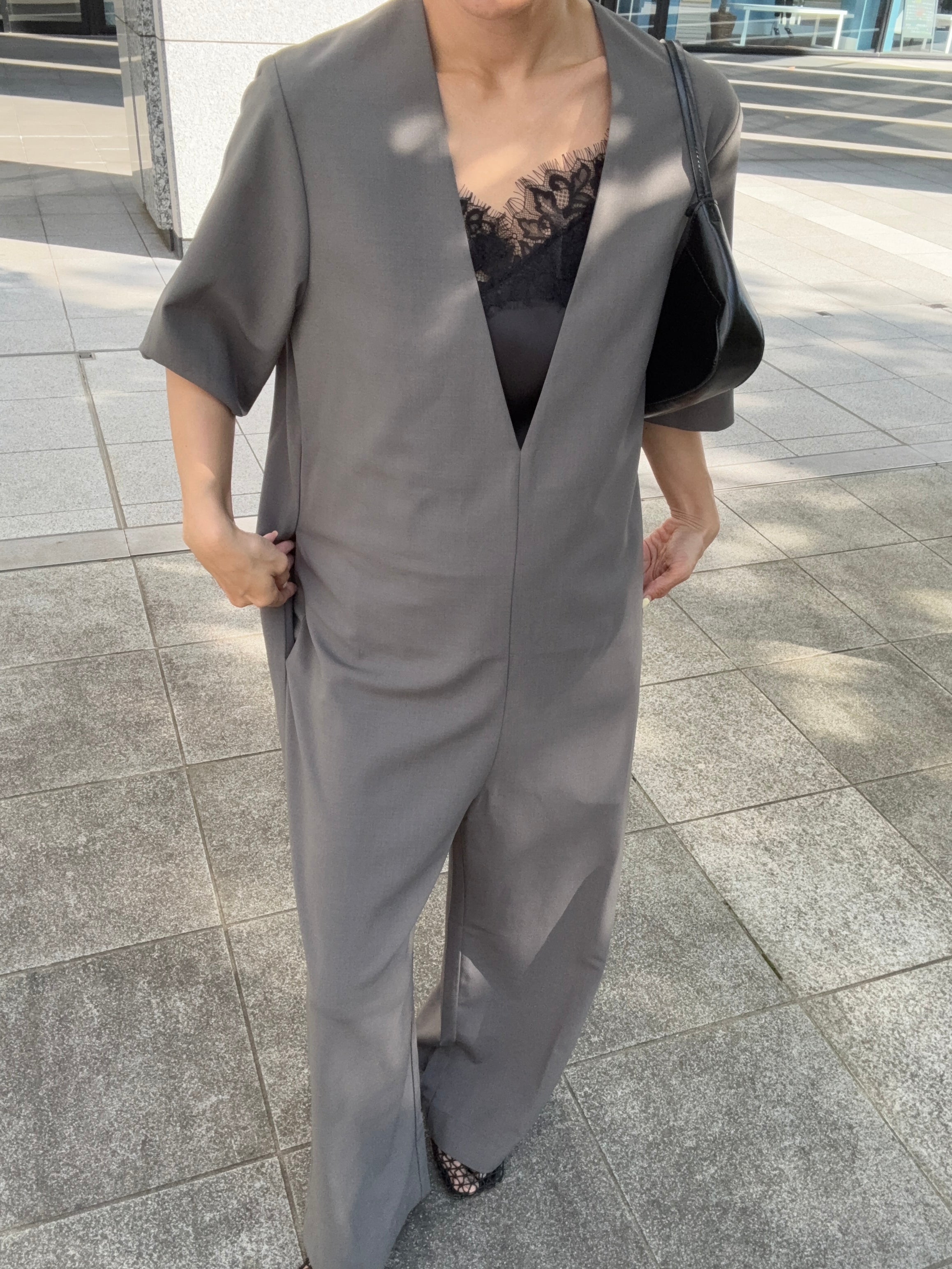 【6/2-再入荷】V neck jump suit