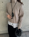 Cable hight neck knit