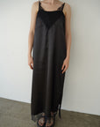 Race satin camisole one-piece