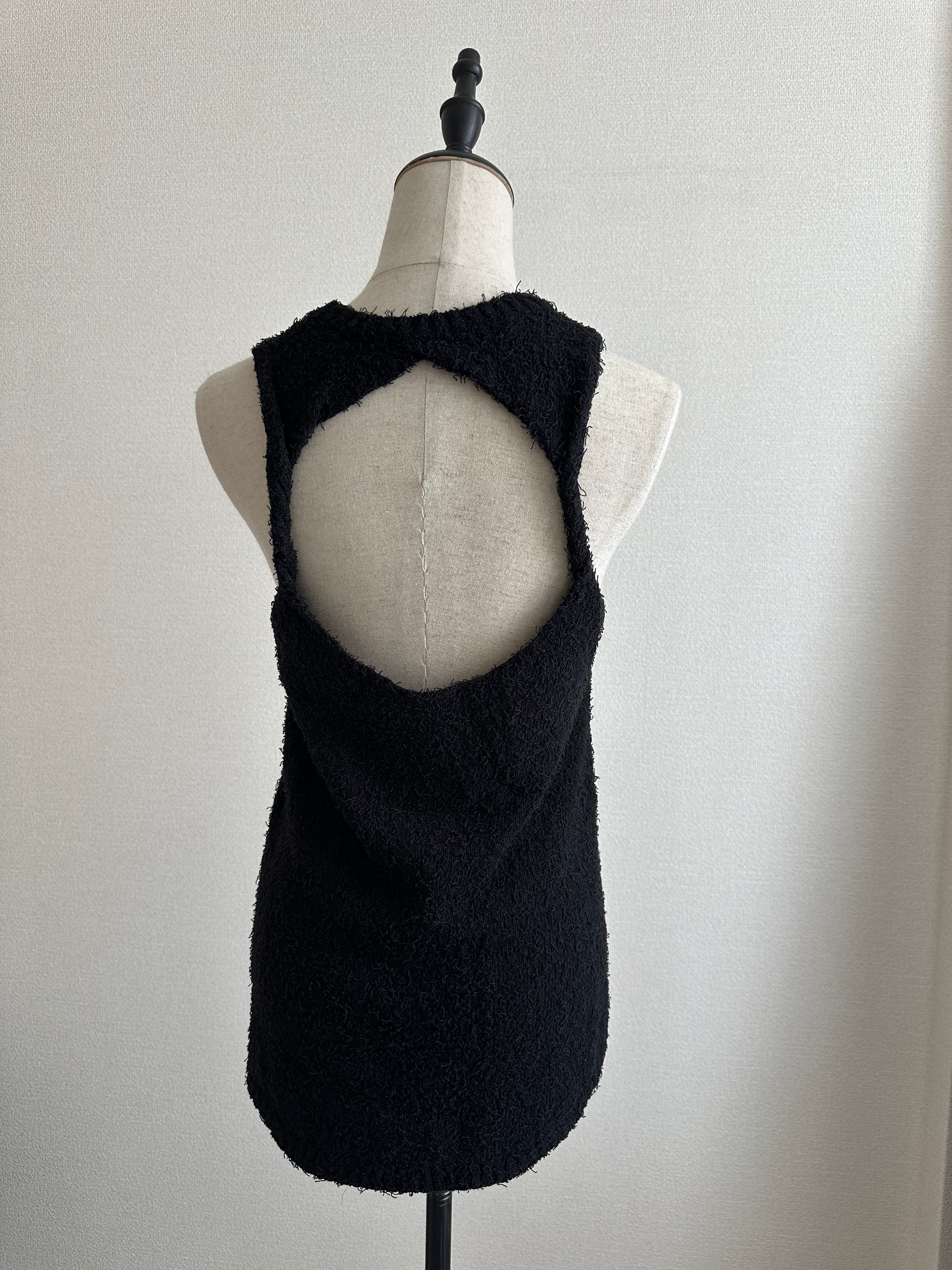 Back open knit tops