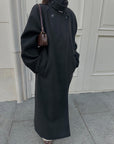 Stand neck Raglan sleeve long coat