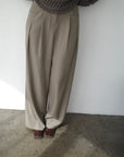 Side pleats slacks pants