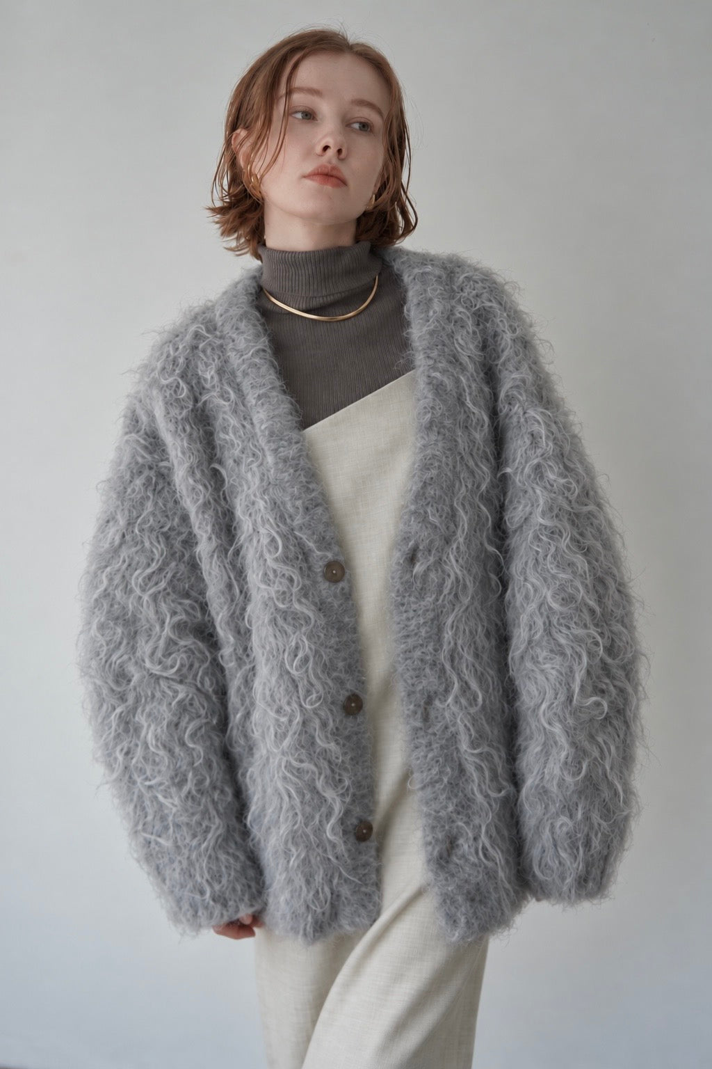 Shaggy mohair cardigan