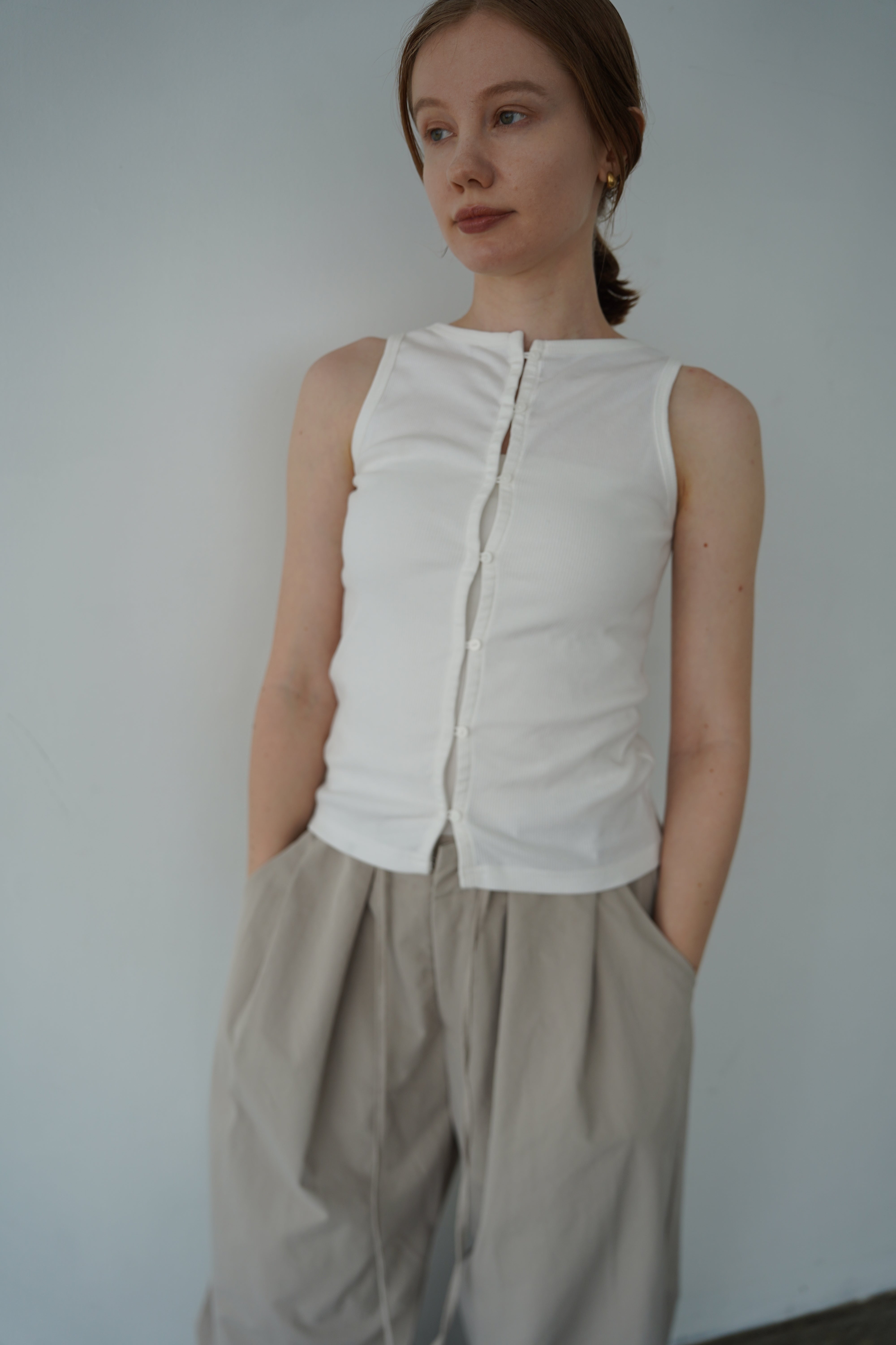2WAY button tank top
