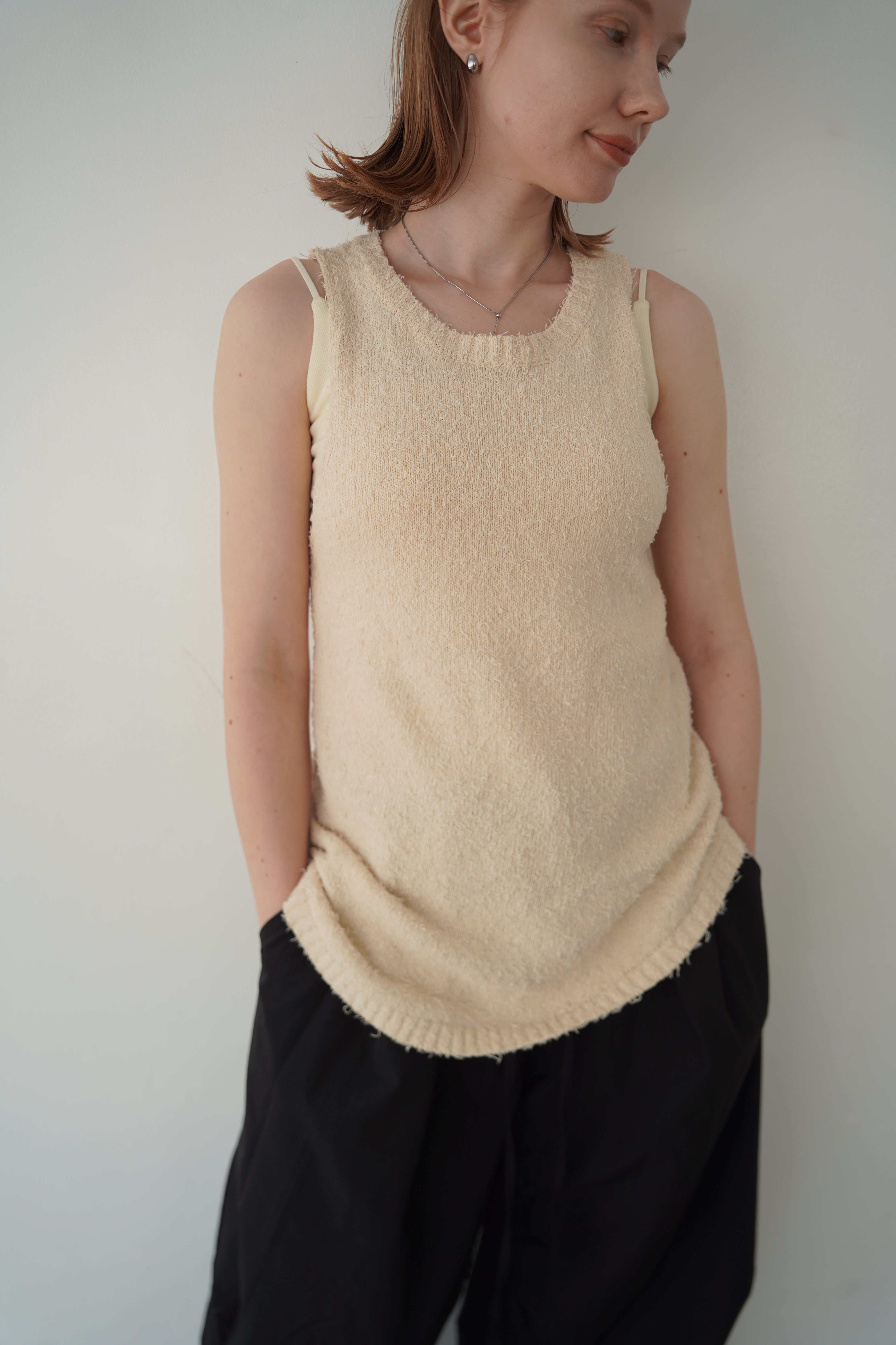Back open knit tops