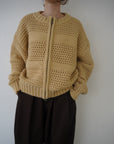 Low Gauge Texture Zip Cardigan