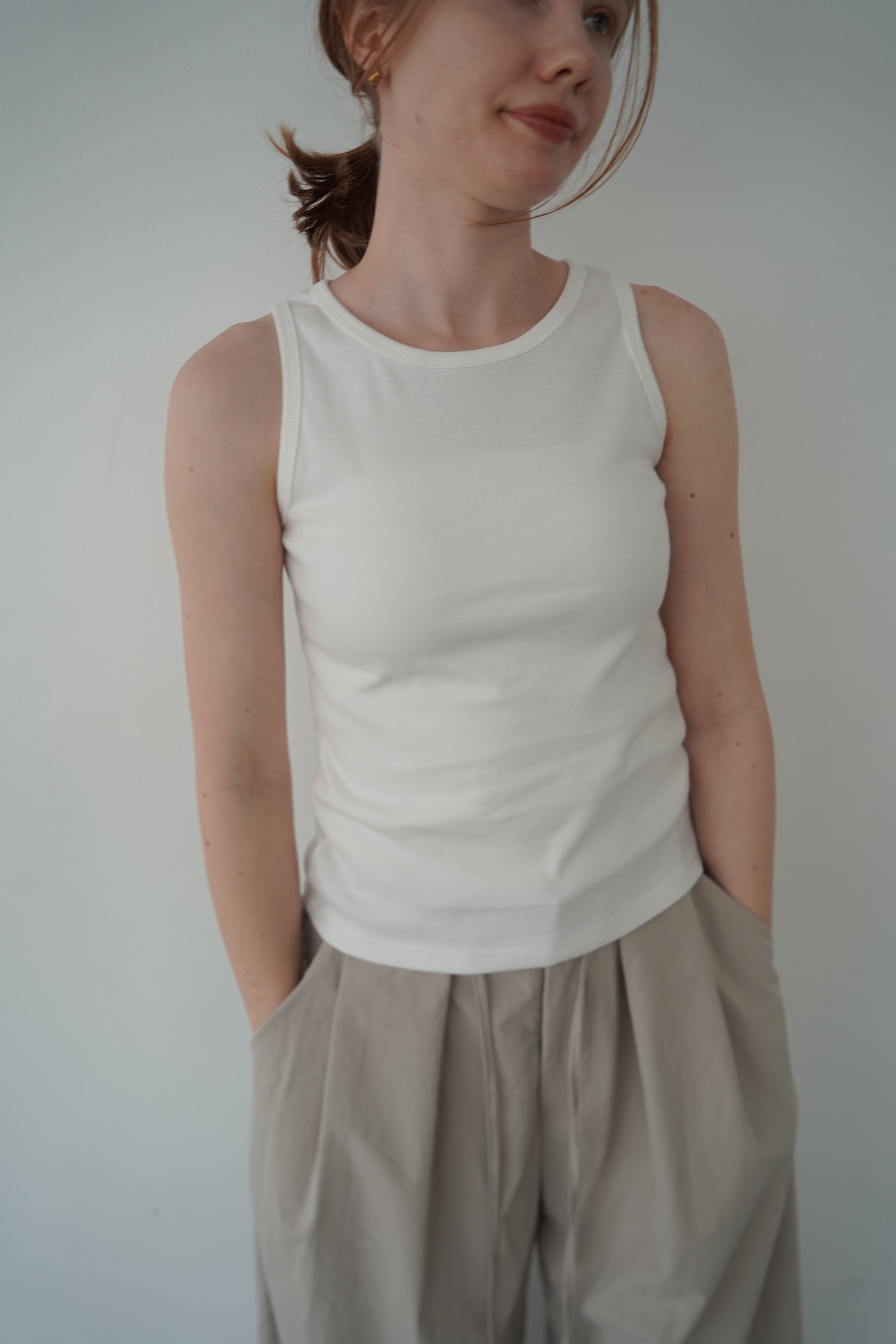 2WAY button tank top