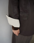 Bi-color cuffs leather jacket
