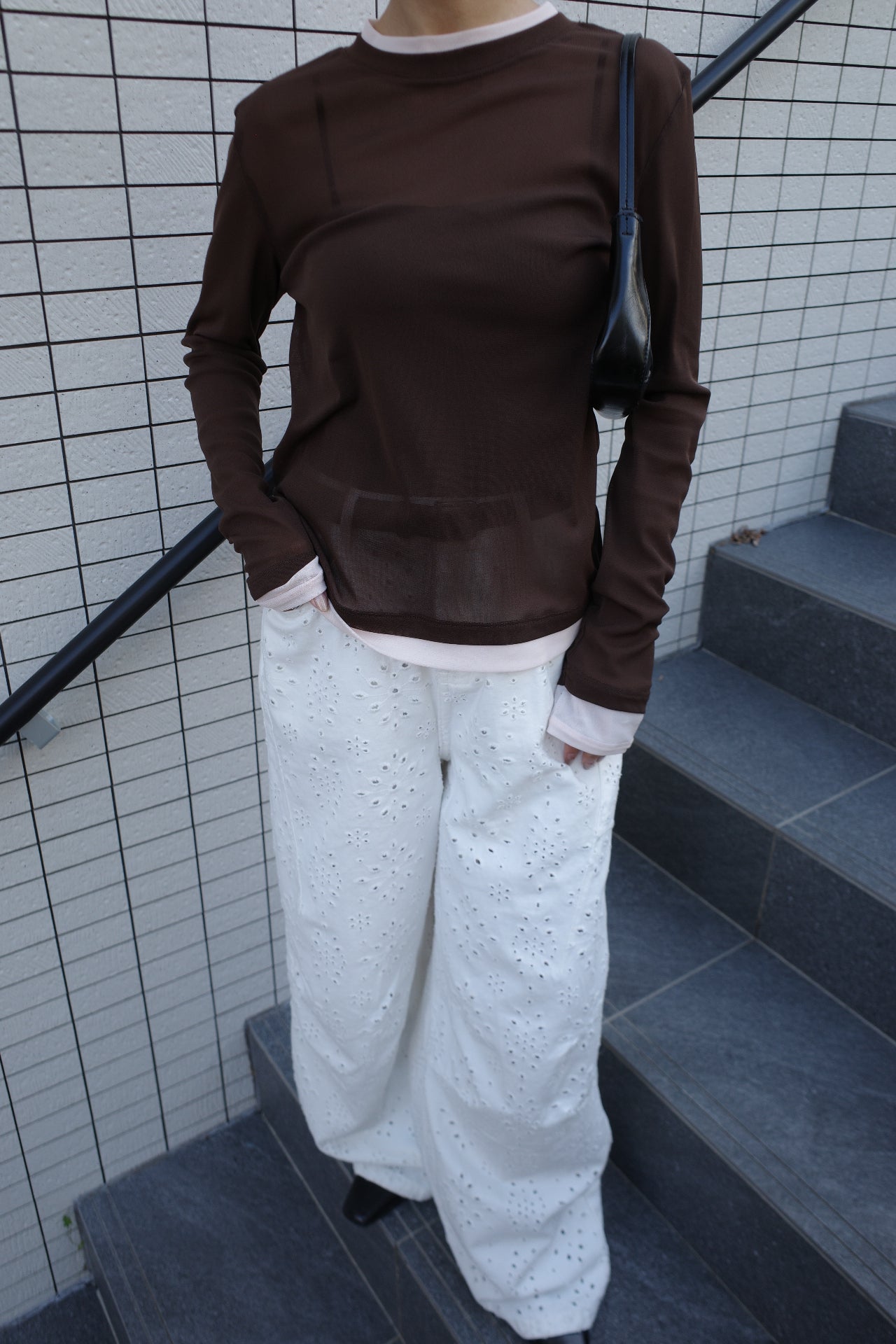 Layered see-through top