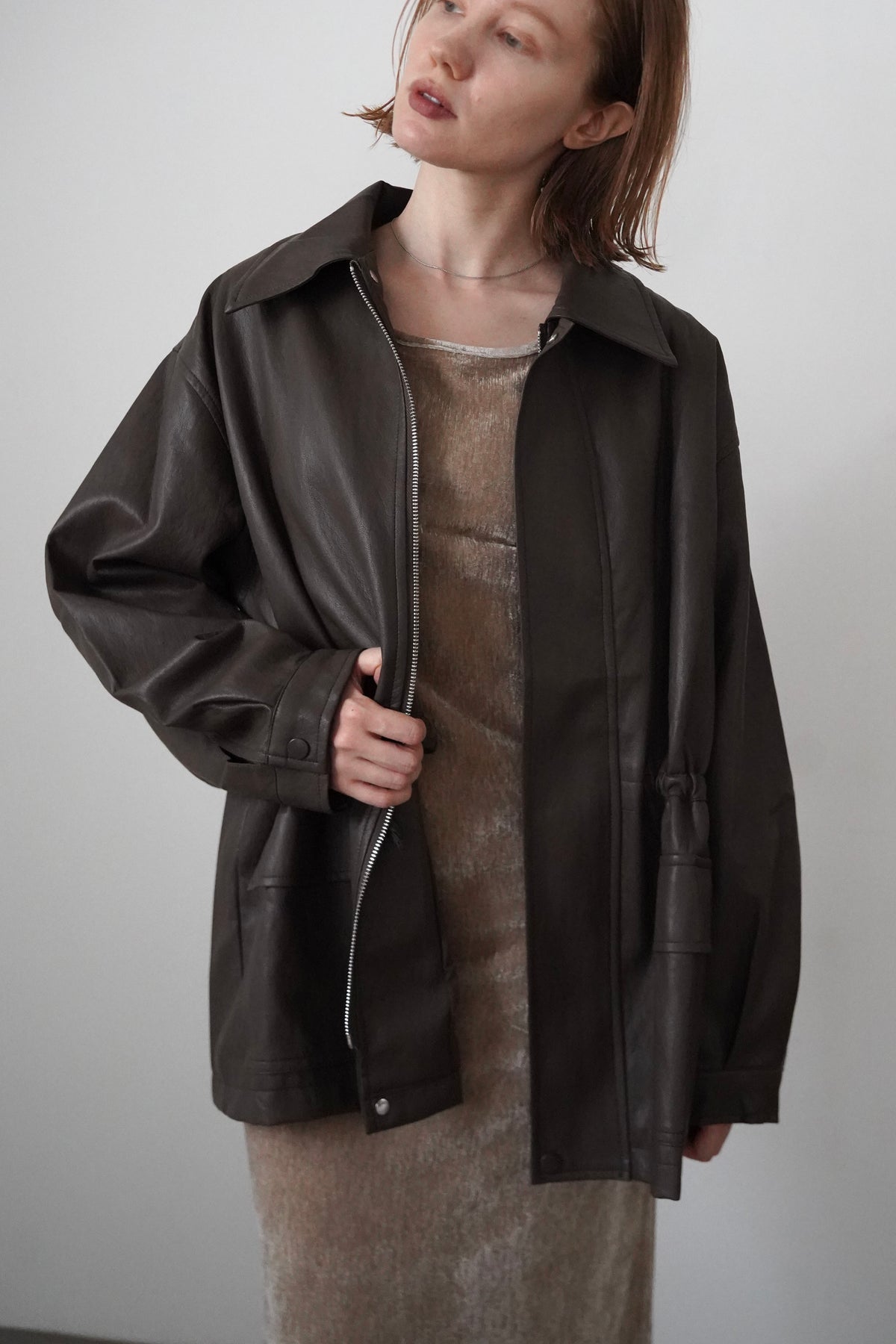 String leather jacket