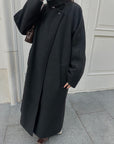 Stand neck Raglan sleeve long coat