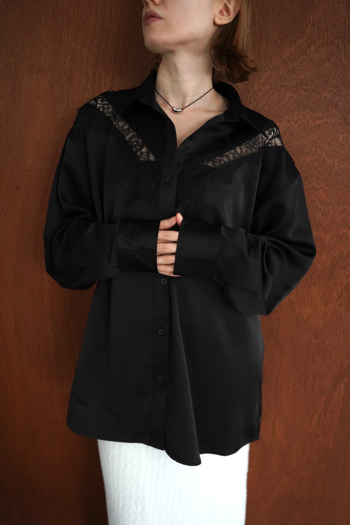Satin race over shirt