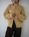 Low Gauge Texture Zip Cardigan