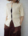 Front button half sleeve top