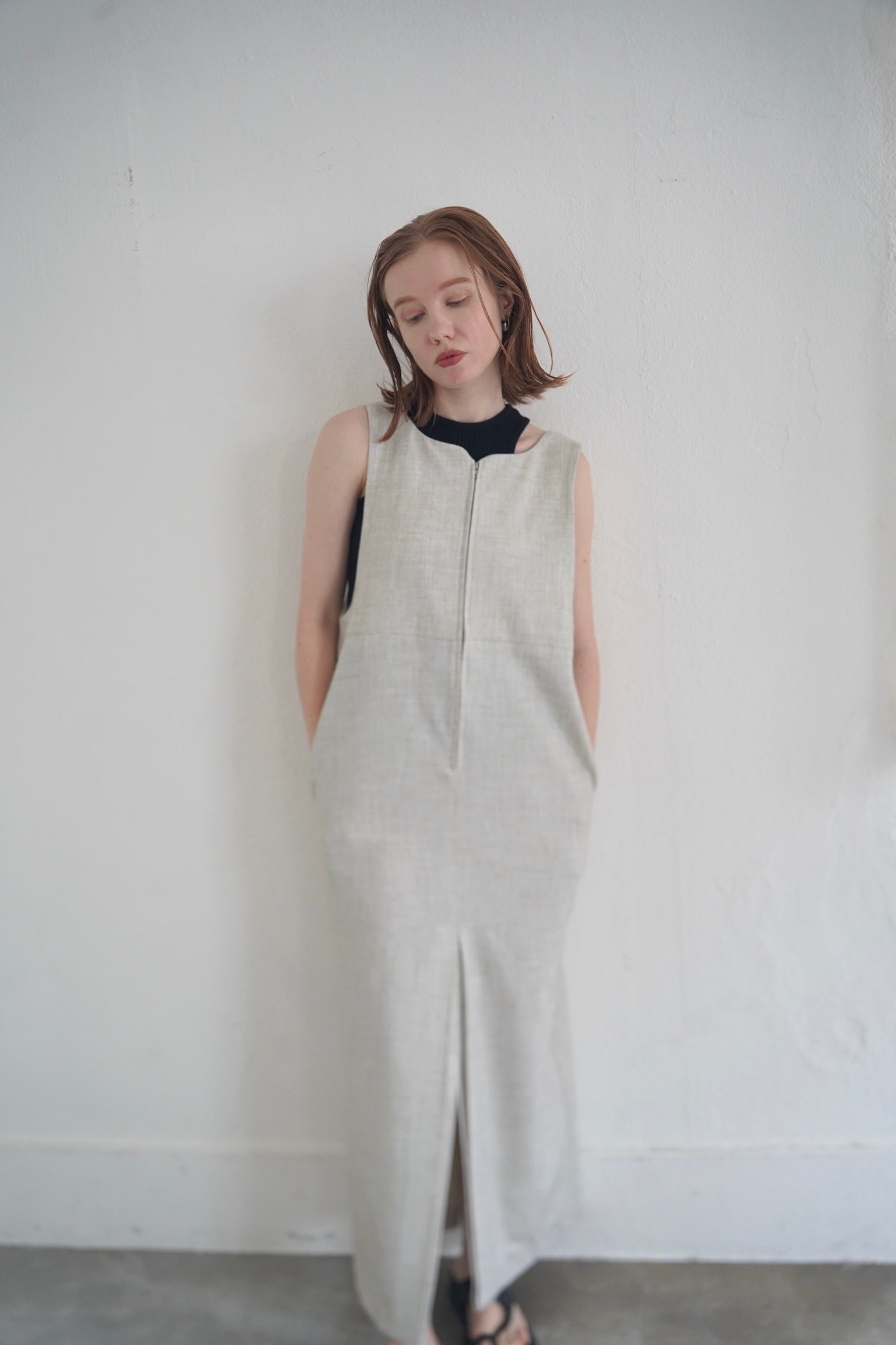 【7/8-再入荷】２Way tuck slit one-piece