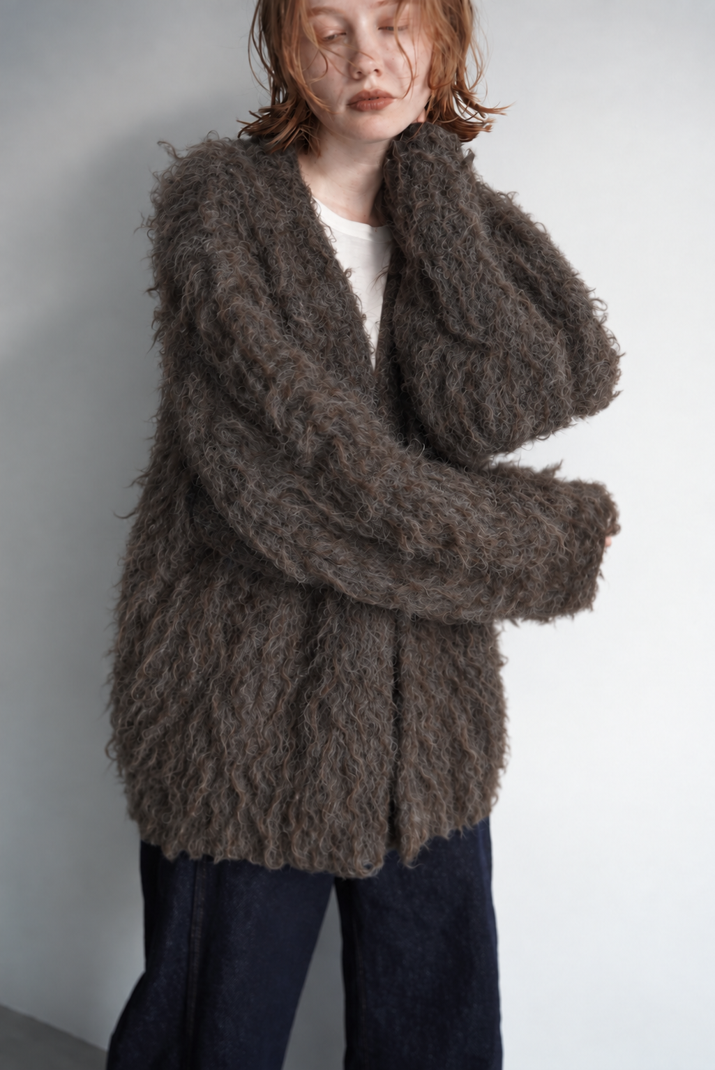 Shaggy mohair cardigan
