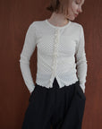 Dot frill cardigan