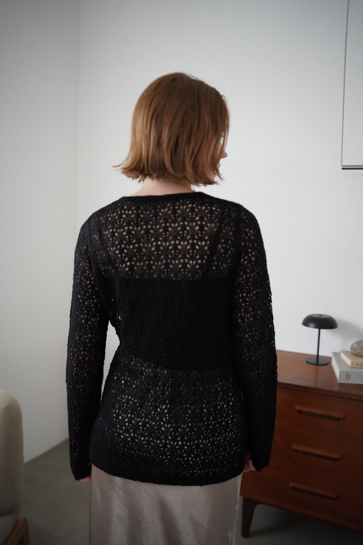 Mohair Touch Openwork Cardigan