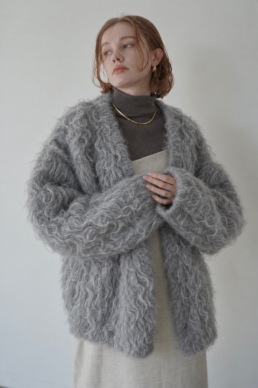 Shaggy mohair cardigan