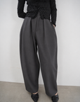 Twill tuck cocoon pants
