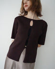 Front button half sleeve top