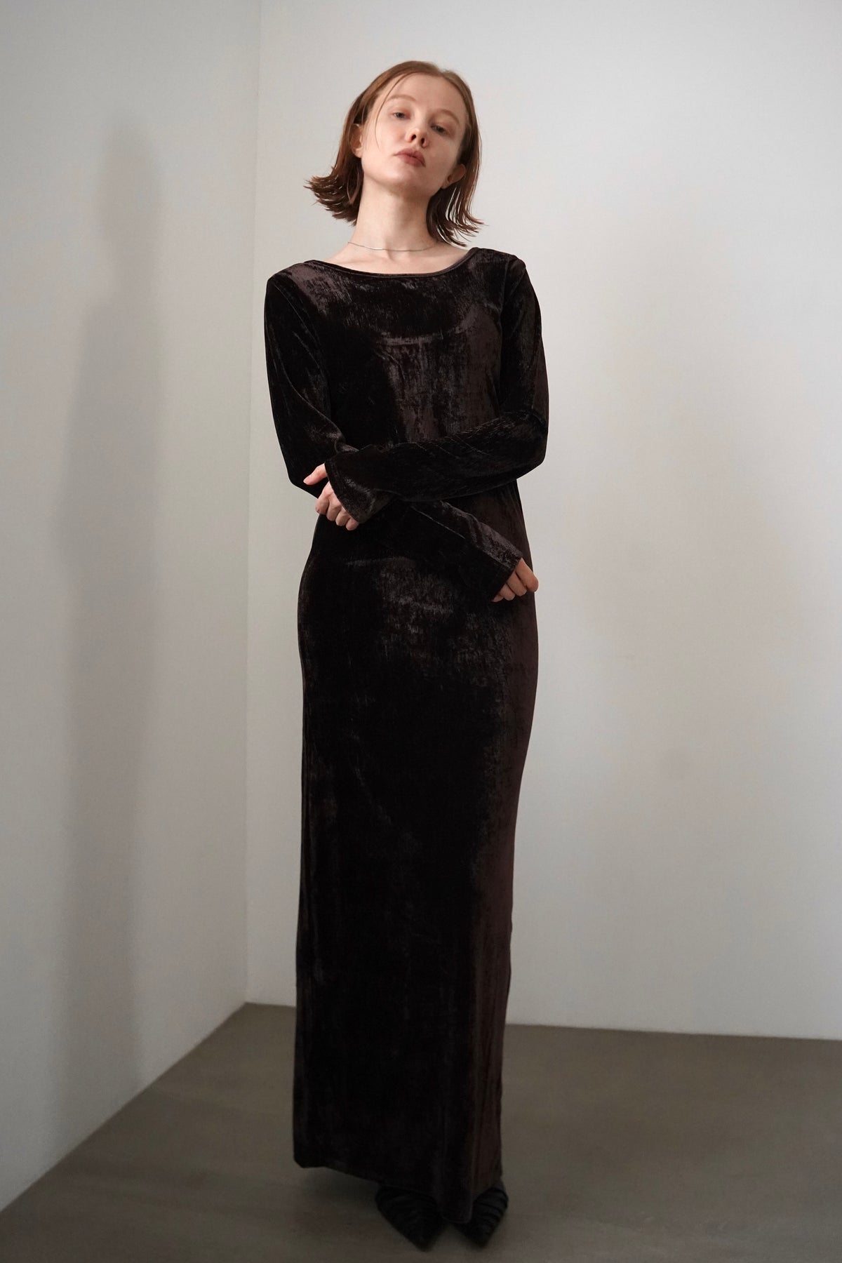 Velours back open one-piece