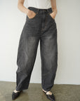 Curve balloon denim pants