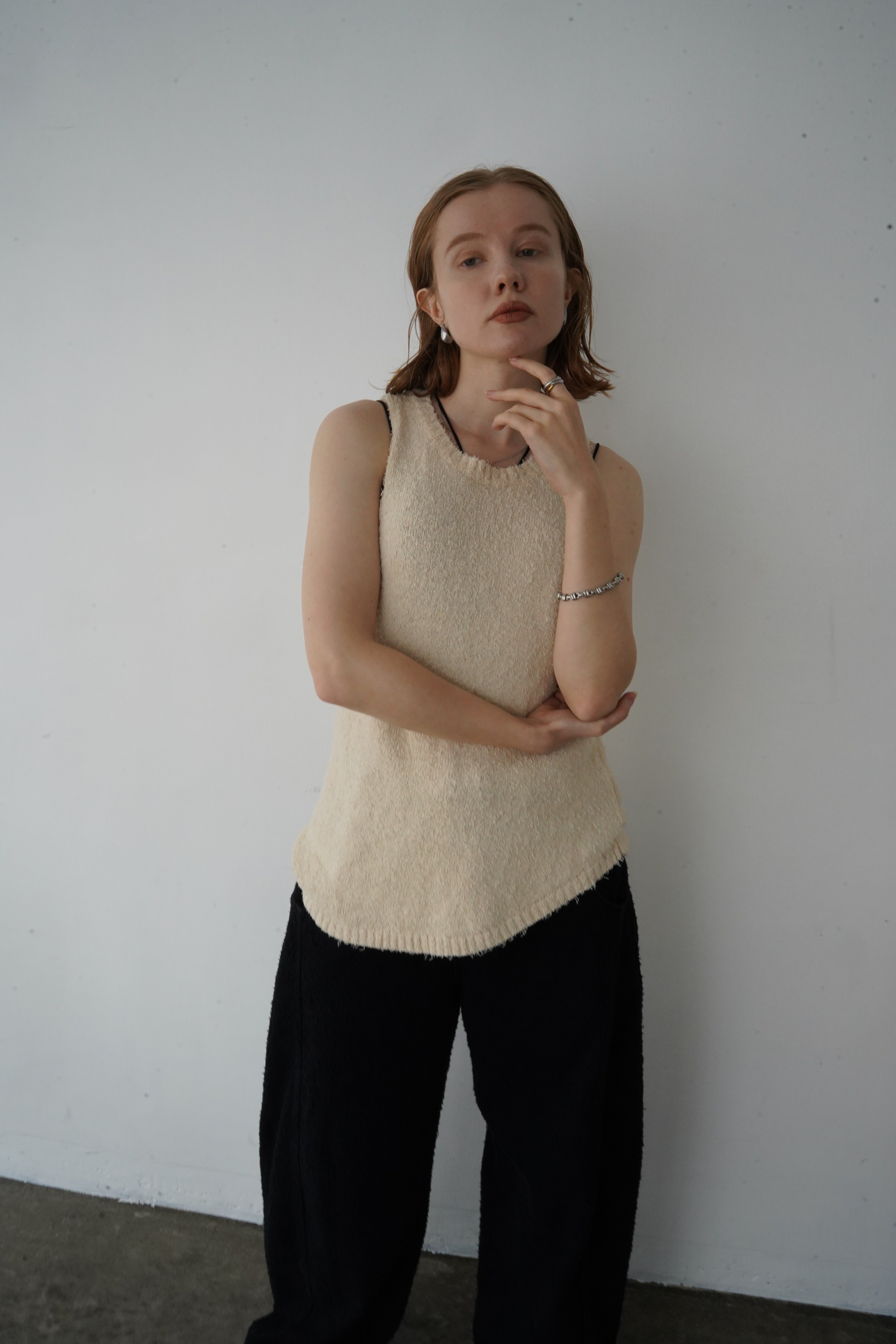 Back open knit tops