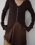 【再入荷】Vneck button lib cardigan