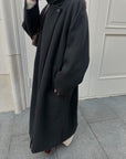 Stand neck Raglan sleeve long coat