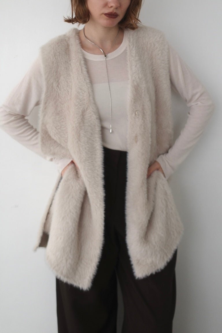 Double face shaggy gilet