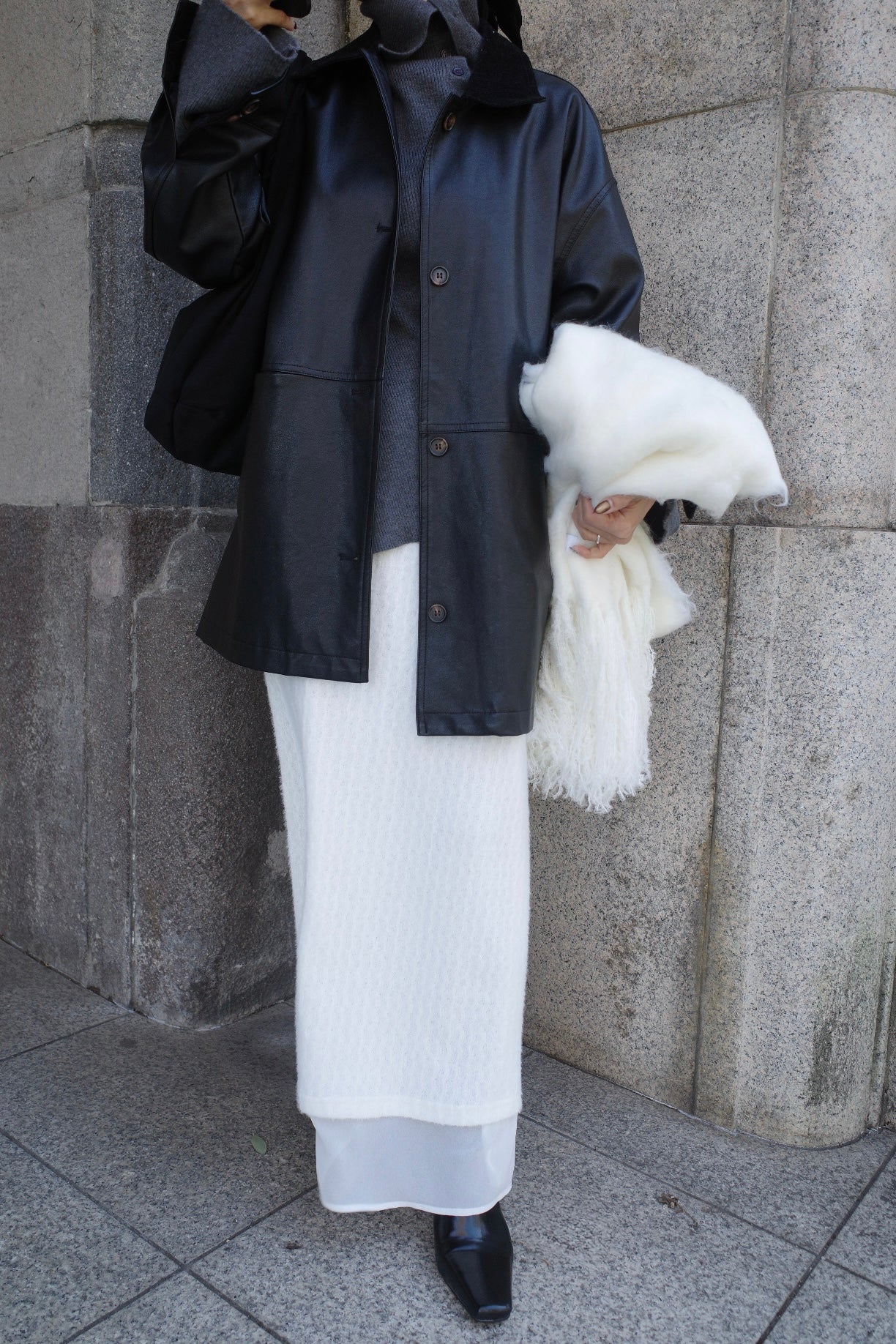 Alpaca layered skirt