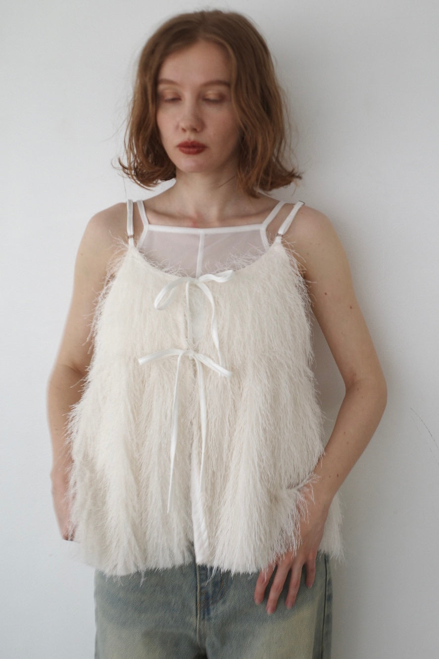 Front ribbon shaggy top