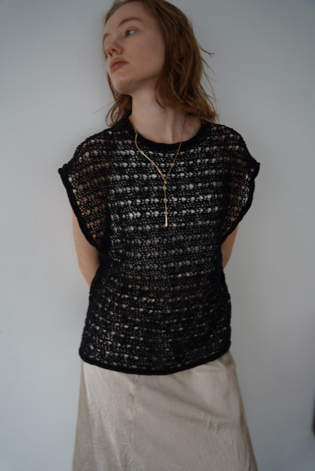 Openwork knit top